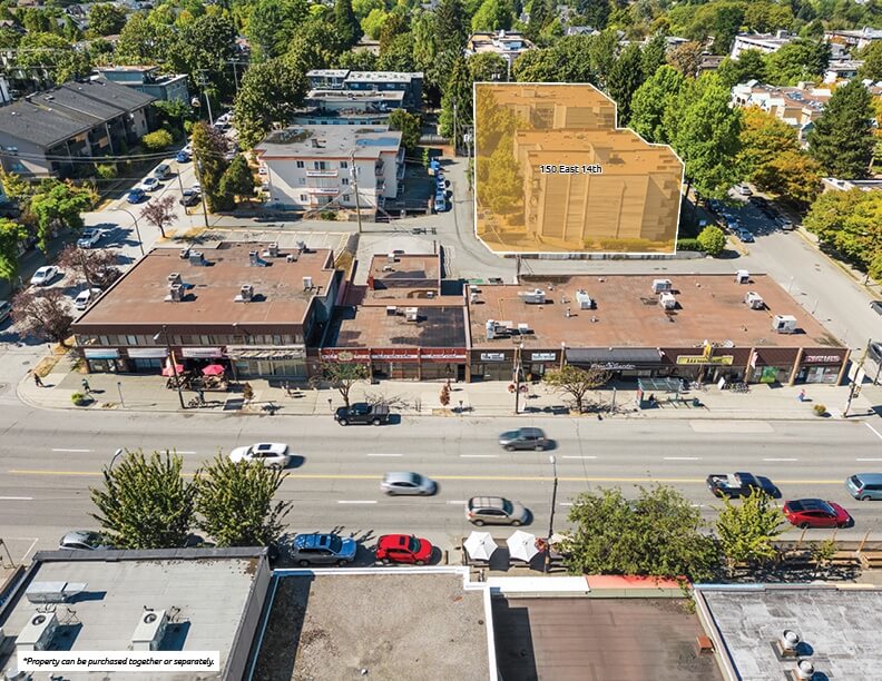 150 E 14th avenue aerial picture retail Retail Mixed-Use Multifamily investment for sale in Vancouver by LUK commercial real estate group