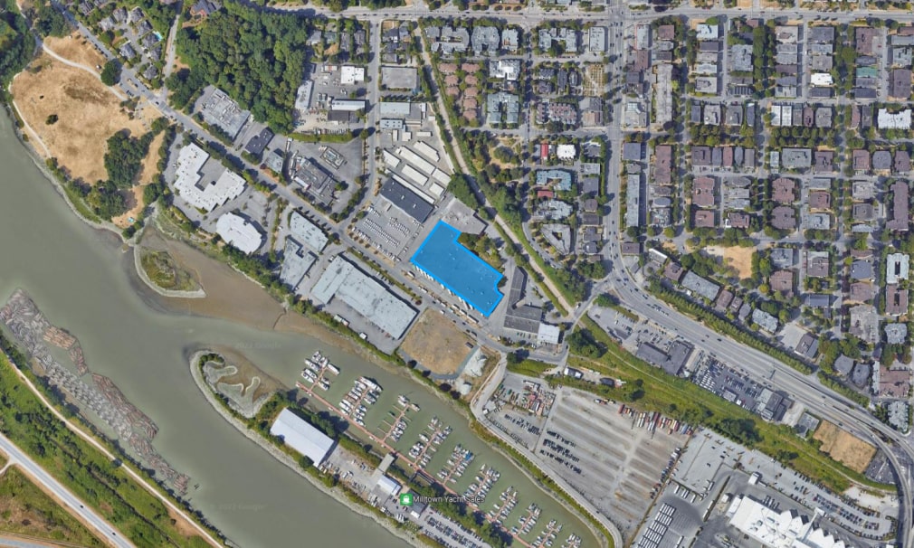 1560 Rand Avenue aerial picture Industrial Development site sold in Vancouver by LUK commercial real estate group