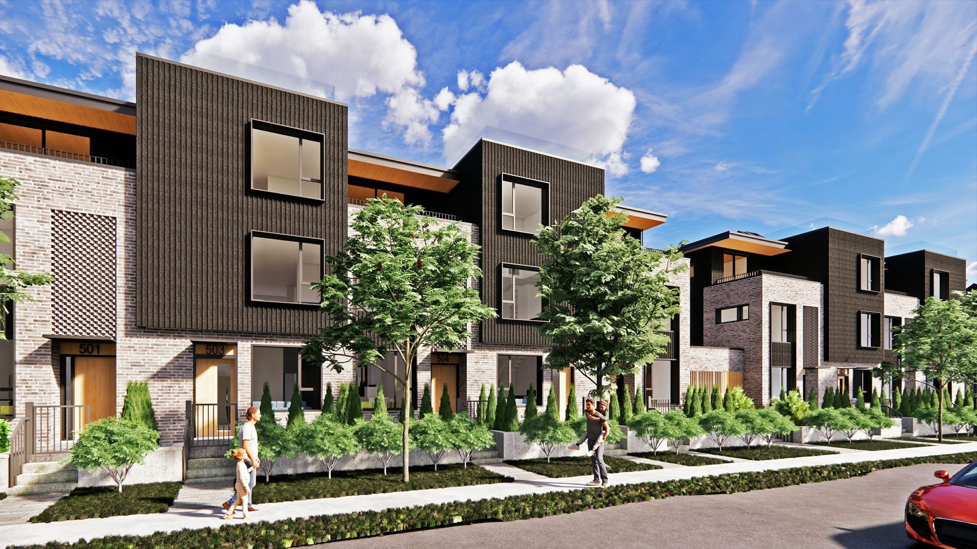 West 49th Land Assembly Vancouver Townhome Development site front view rendering