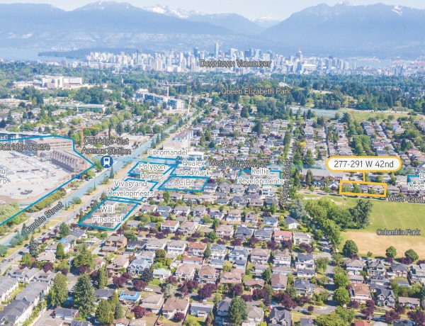 277-325 West 42ndaerial picture land investment for sale in Vancouver by LUK commercial real estate group